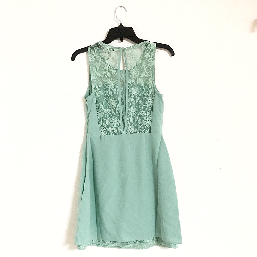 Lace Sheer Low Cut Open Back Formal Dress - Picture 2 of 5